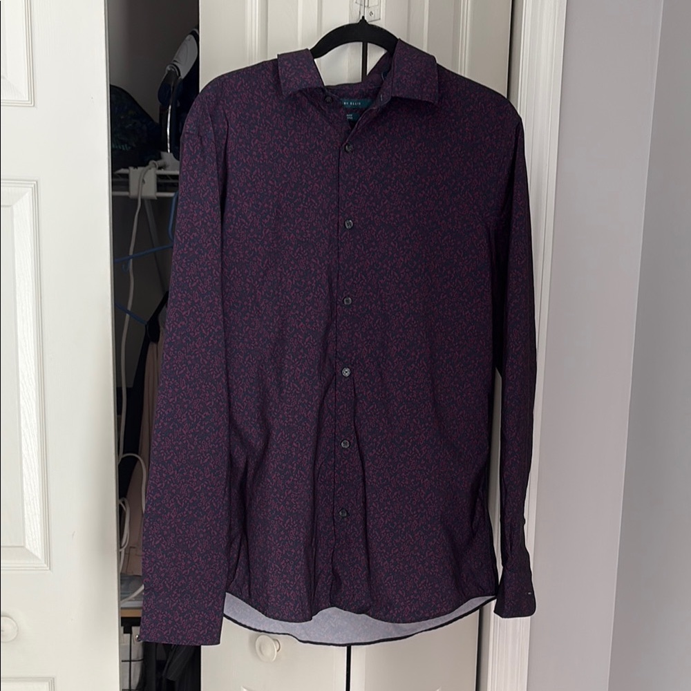 Perry Ellis Purple Casual Button Down Shirt